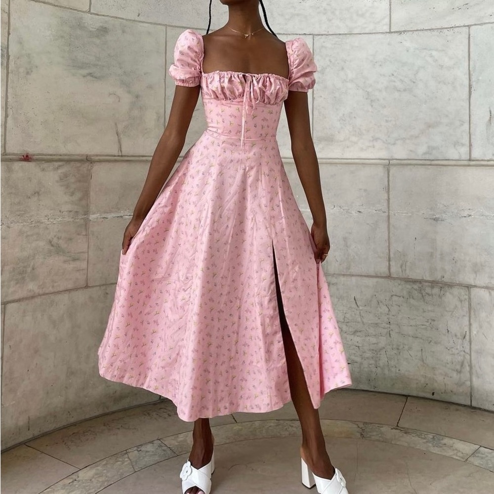 House of CB Tallulah Puff Sleeve Midi Dress size XS